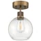 Access Lighting Port Nine Burgundy, Burgundy LED SemiFlush, Antique Brushed Brass Finish, Clear Glass 63148LEDDLP-ABB/CLR - alternate 2